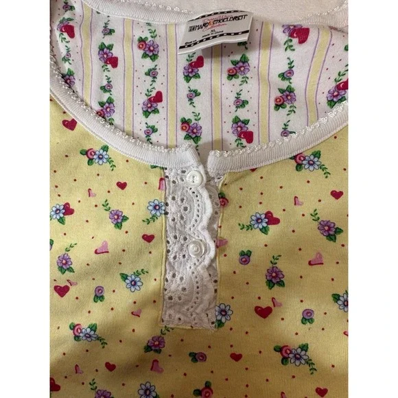 Mary Engelbreit Dream Wear  XL Nightgown Yellow Floral "Cup of Kindness" - Picture 4 of 12